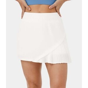 Halara Everyday‎ 2-in-1 Pleated Patchwork Tennis Skirt-Kinetic White Small NWT